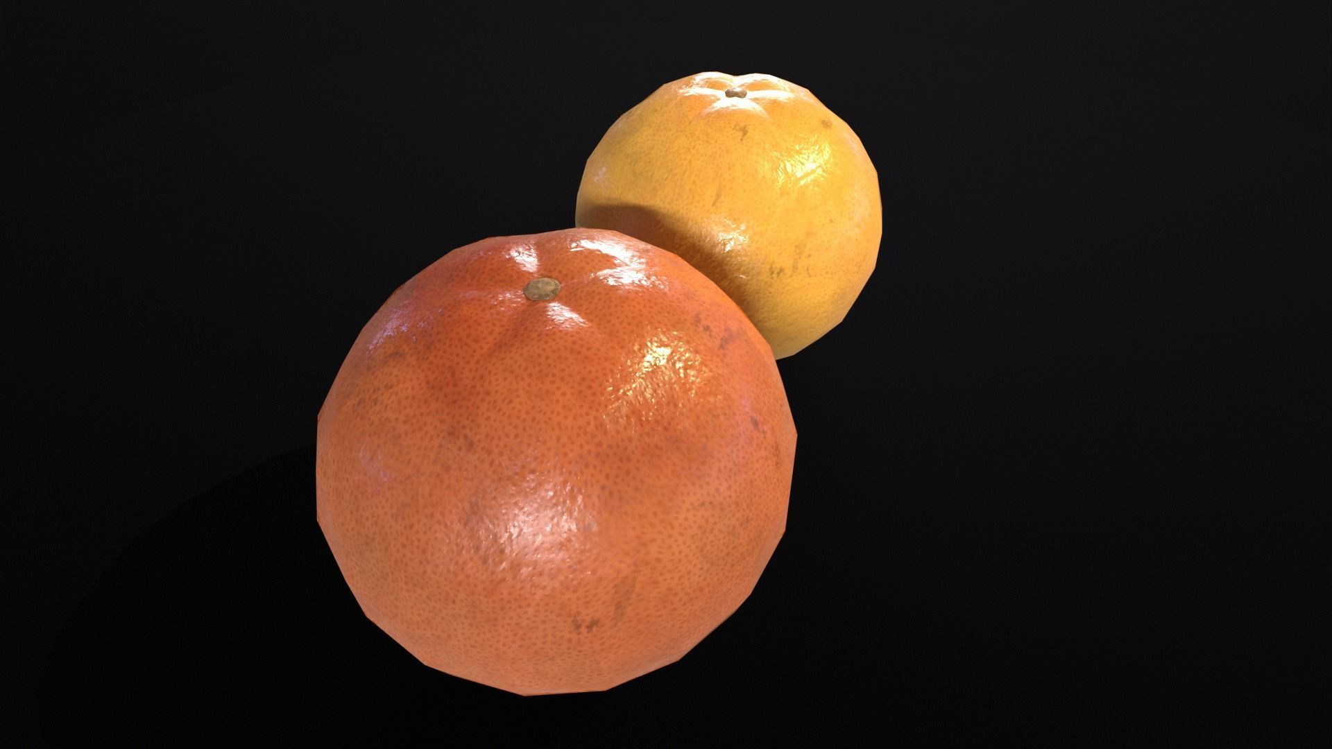 Grapefruit set Fruit Low-poly 3D model_18