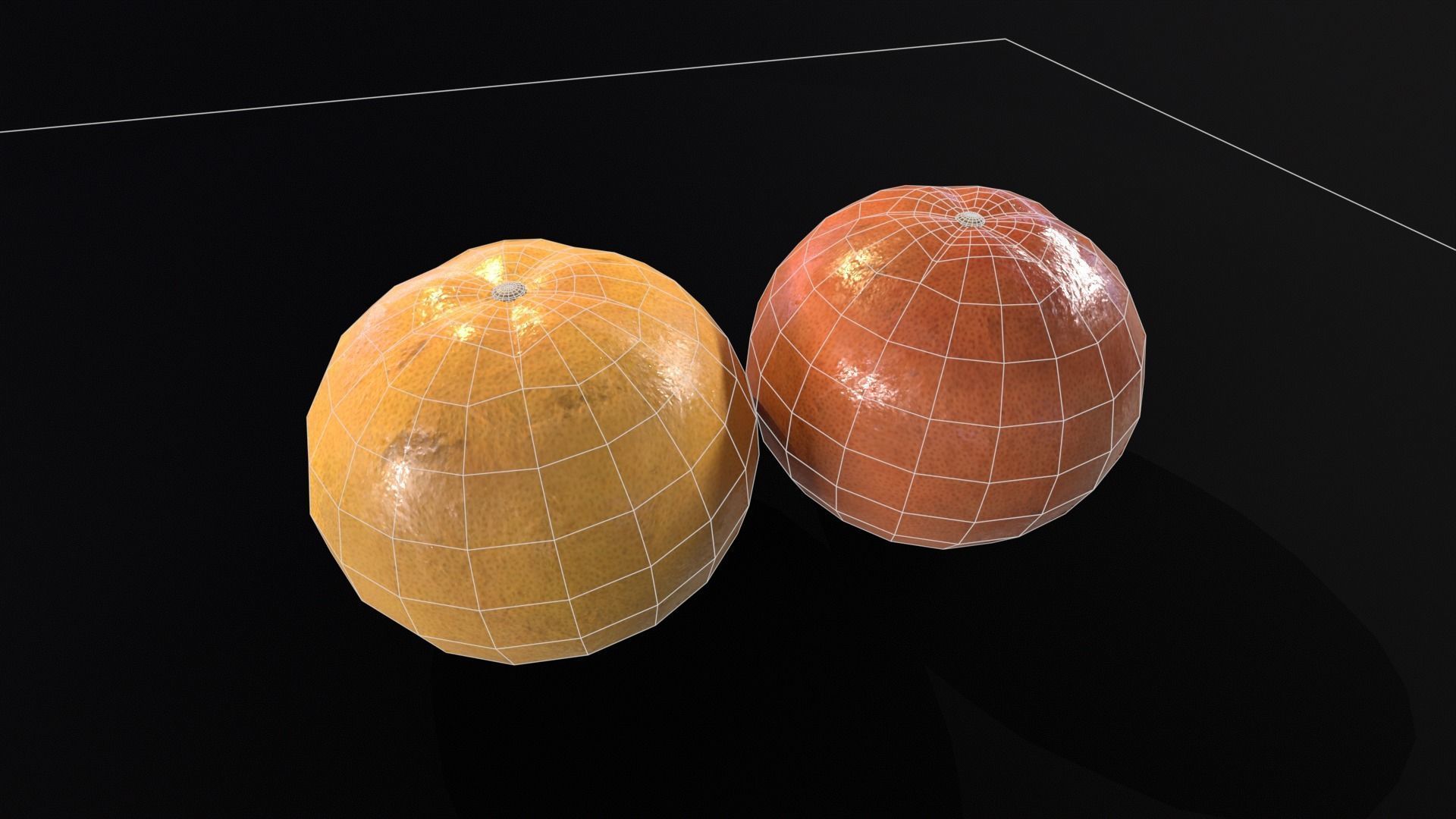 Grapefruit set Fruit Low-poly 3D model_13