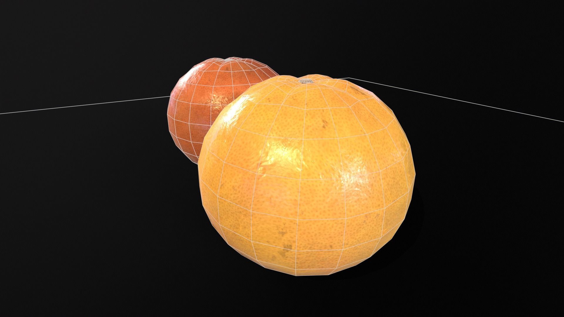 Grapefruit set Fruit Low-poly 3D model_9