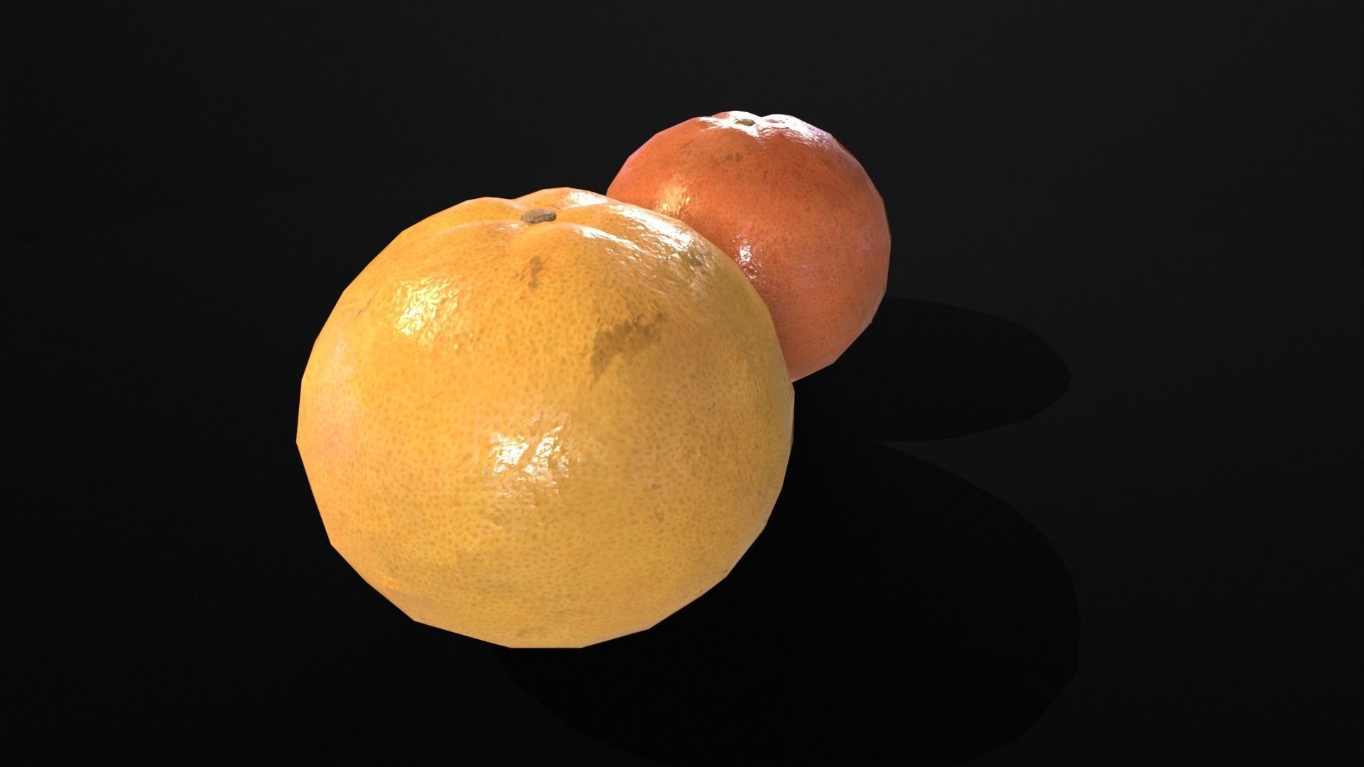 Grapefruit set Fruit Low-poly 3D model_10
