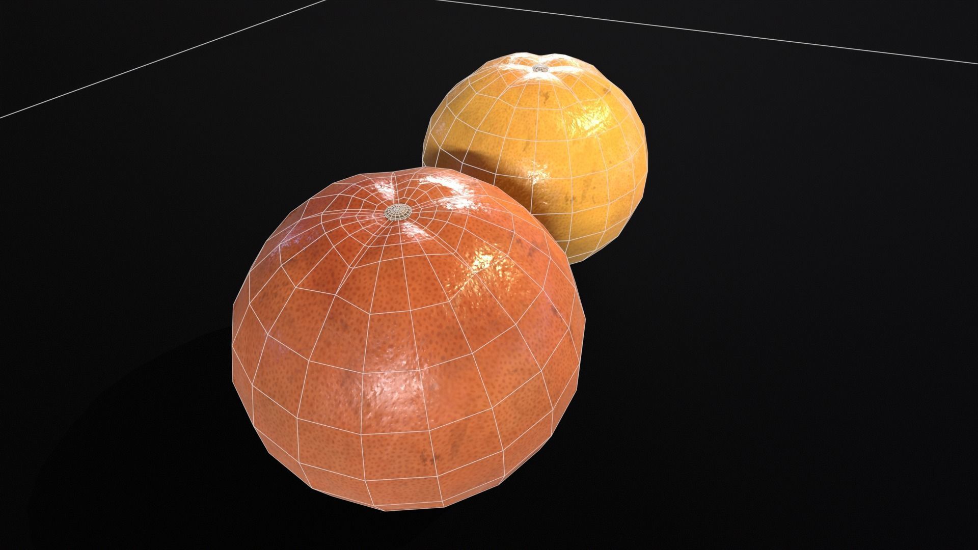 Grapefruit set Fruit Low-poly 3D model_19