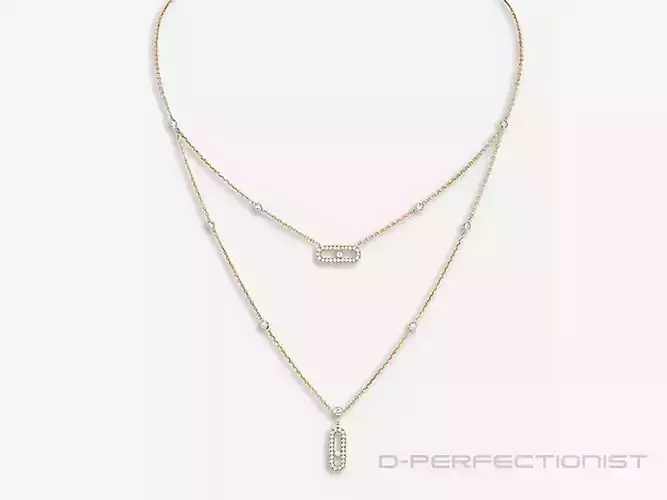 Messika Move Uno 18K Yellow Gold Diamond 2-Chain Necklace 