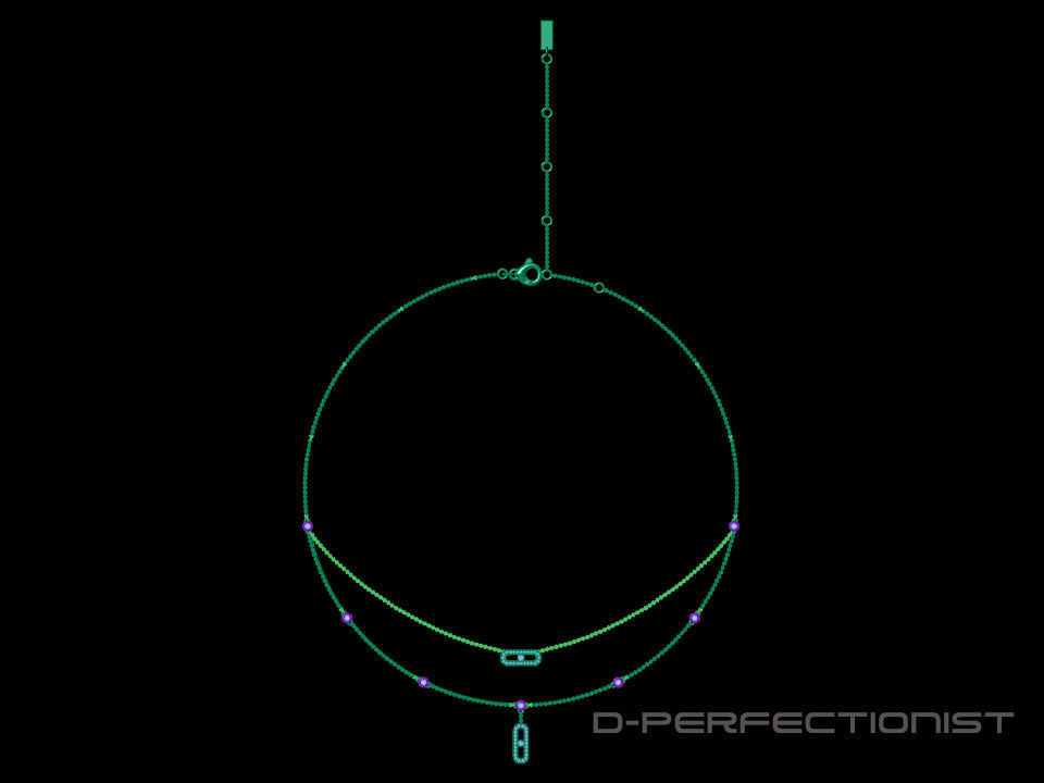 Messika Move Uno 18K Yellow Gold Diamond 2-Chain Necklace  3D print model_2