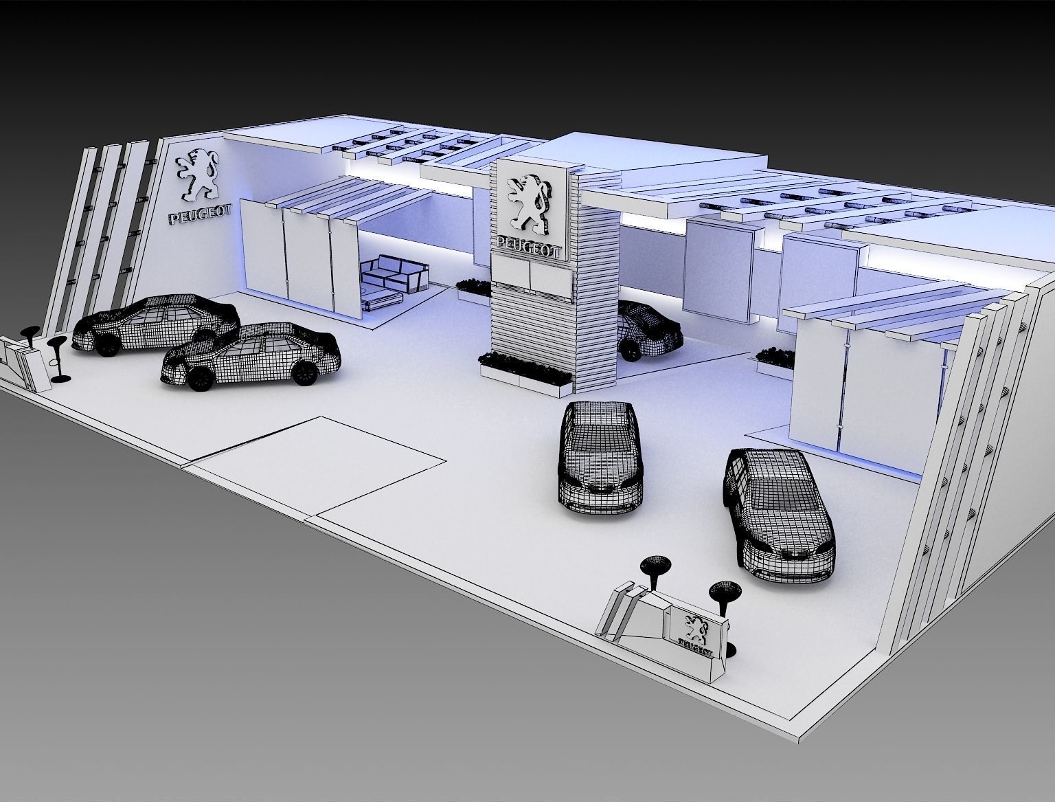 Booth Exhibition Stand a362 3D model_1
