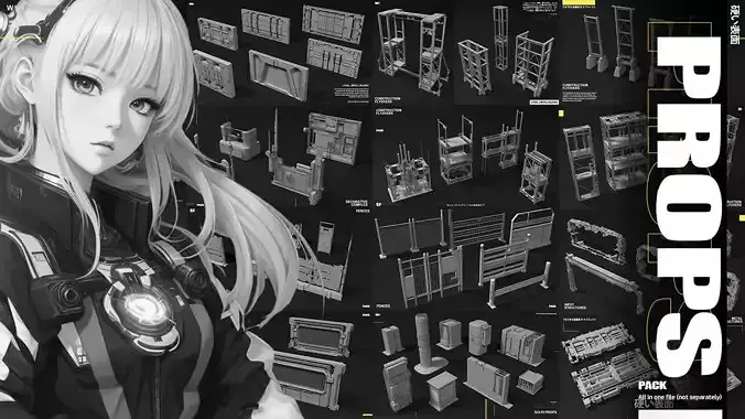 SCI-FI props Collection 3D model SCI-FI props Collection 3D model