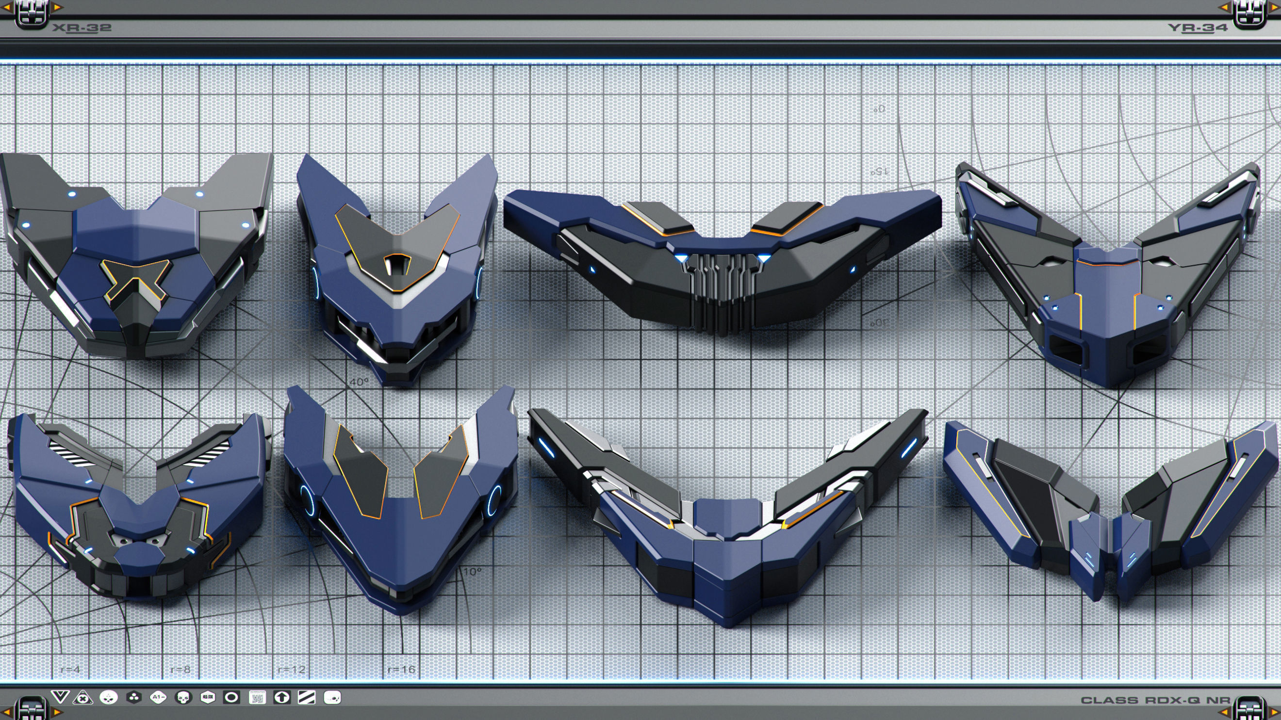 Sci-Fi Hard Surface SPACESHIP KITBASH 350 DETAILS 3D model_15