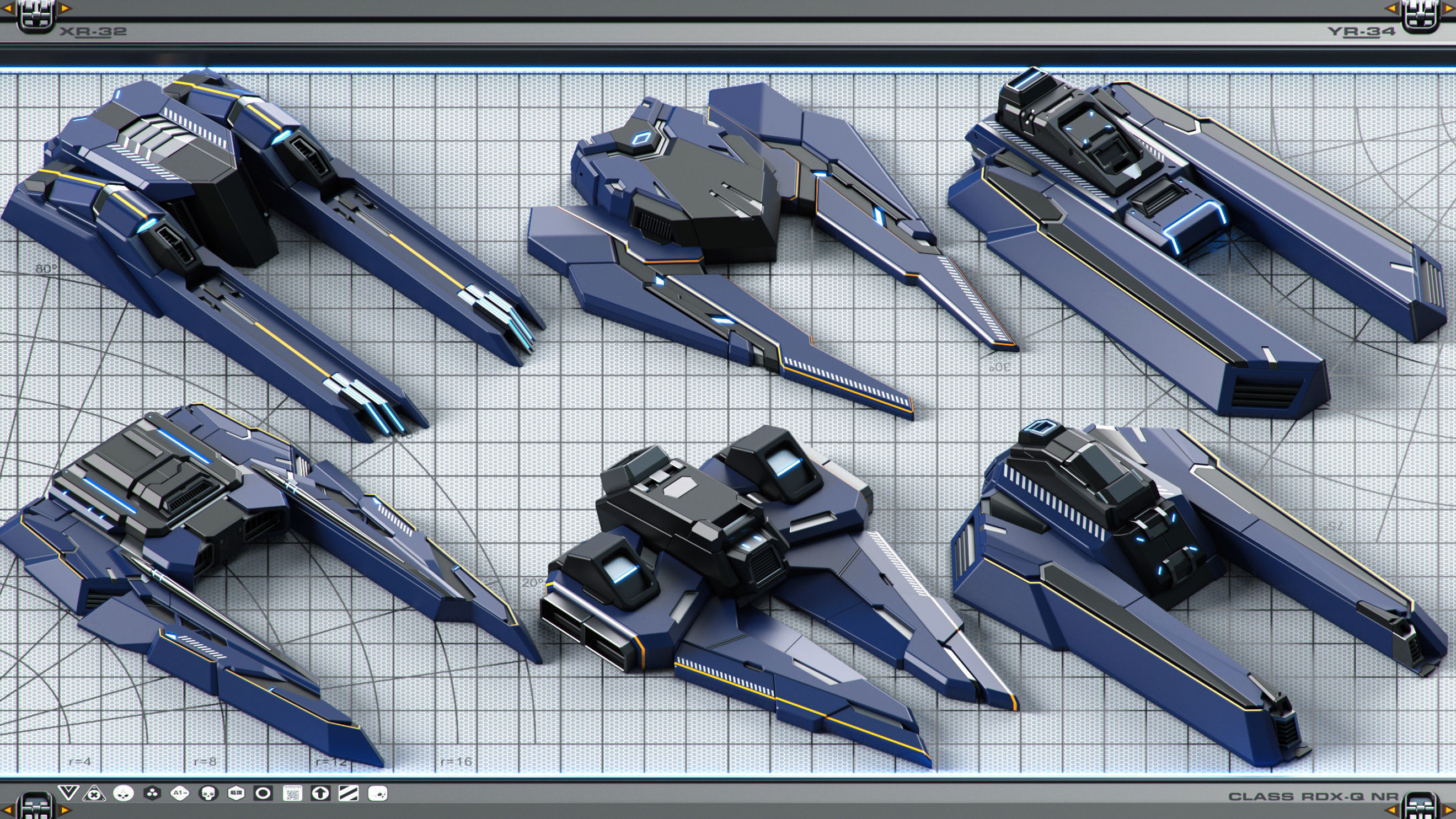 Sci-Fi Hard Surface SPACESHIP KITBASH 350 DETAILS 3D model_4