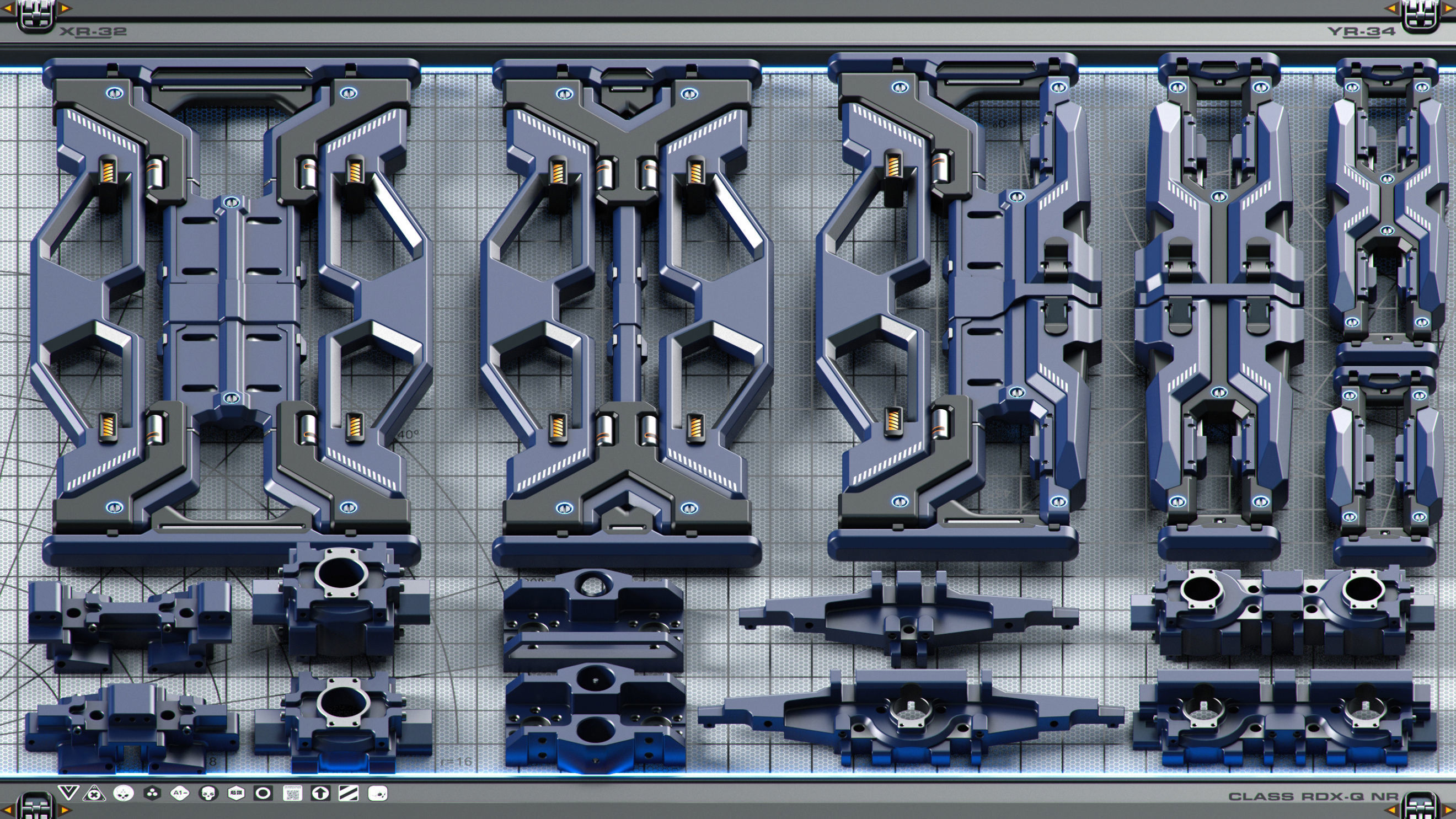Sci-Fi Hard Surface SPACESHIP KITBASH 350 DETAILS 3D model_25