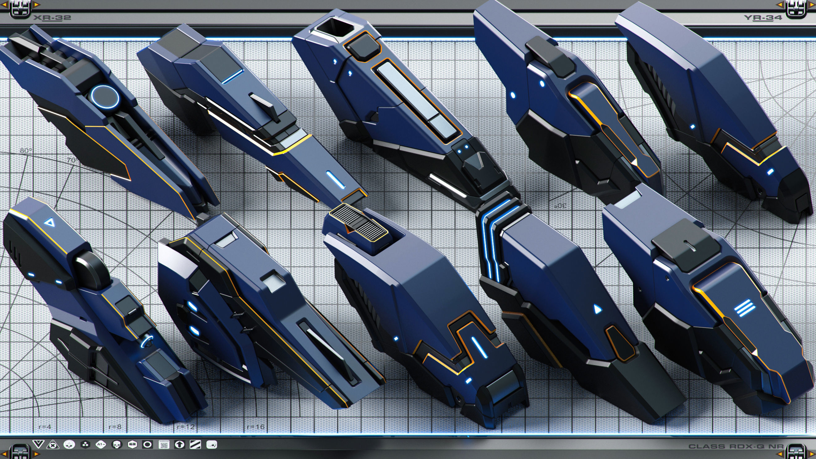 Sci-Fi Hard Surface SPACESHIP KITBASH 350 DETAILS 3D model_11