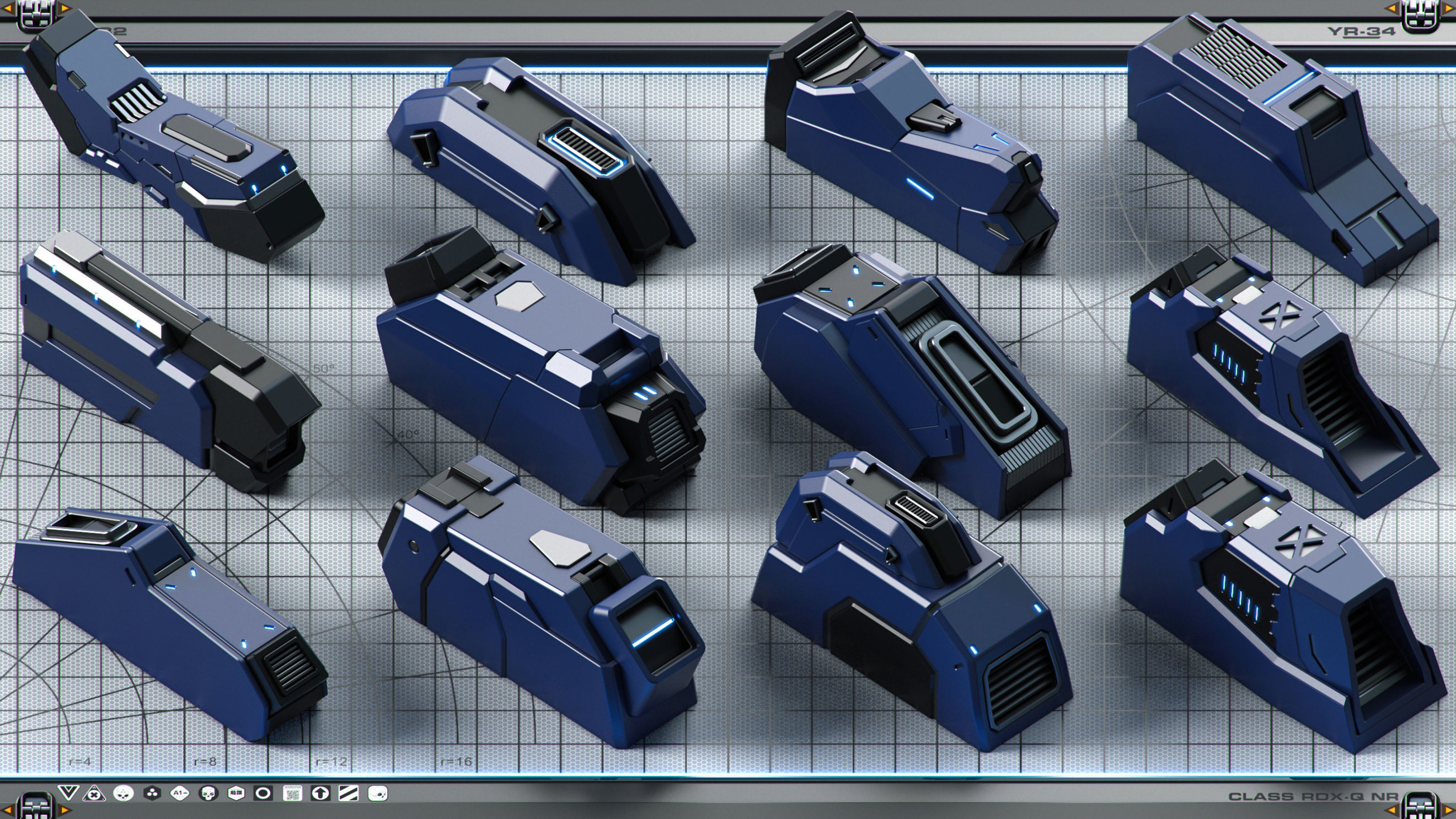 Sci-Fi Hard Surface SPACESHIP KITBASH 350 DETAILS 3D model_12
