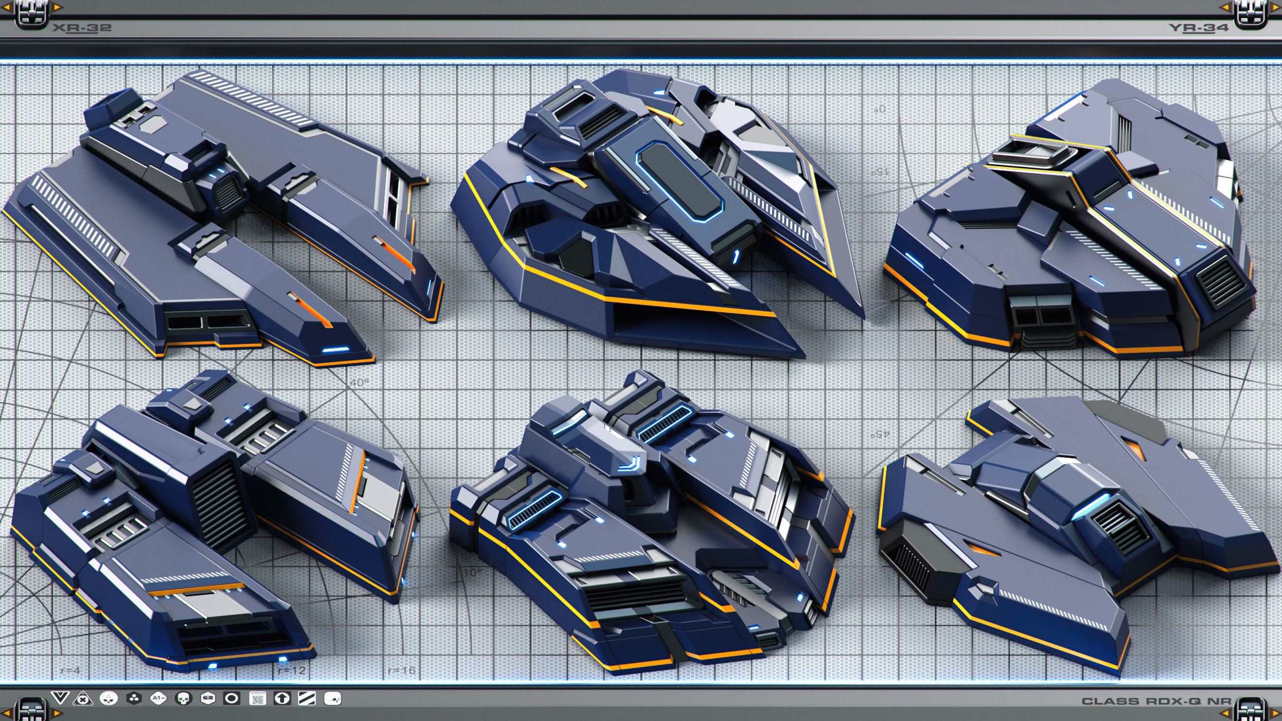 Sci-Fi Hard Surface SPACESHIP KITBASH 350 DETAILS 3D model_2