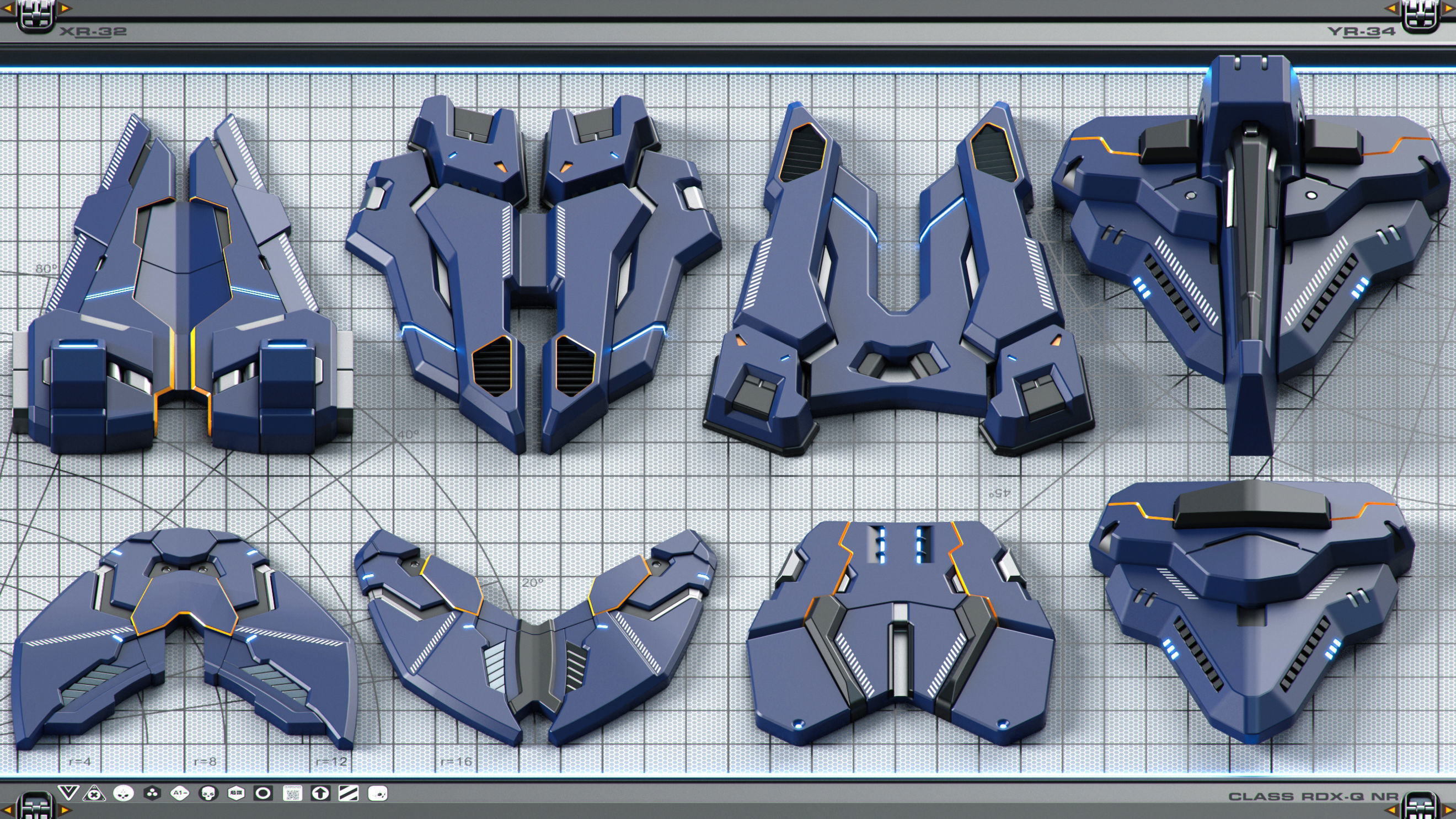 Sci-Fi Hard Surface SPACESHIP KITBASH 350 DETAILS 3D model_22