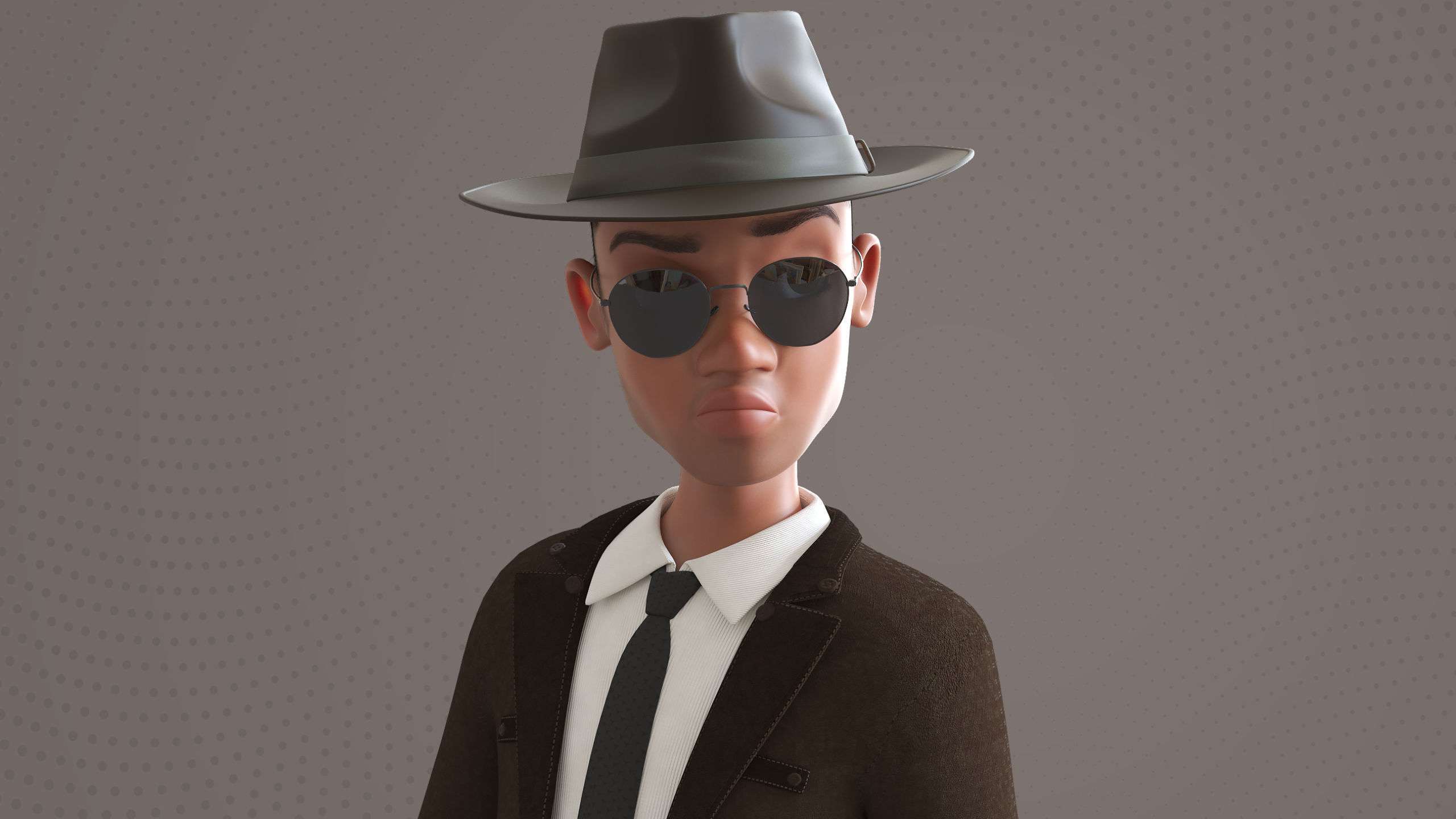 Cartoon Afro Father Maya - Rigged - Teacher - Waiter  Low-poly 3D model_23