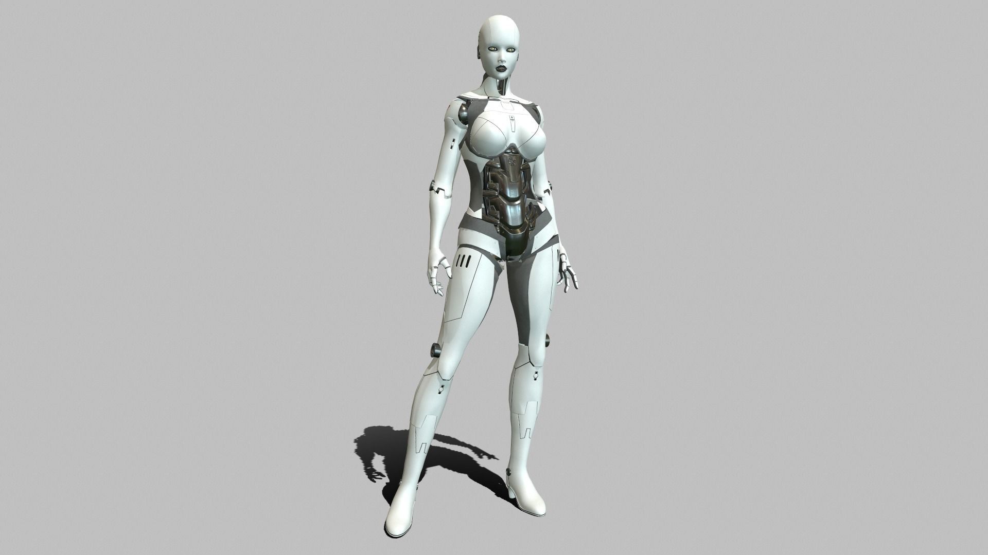 Android Girl Low-poly 3D model_15