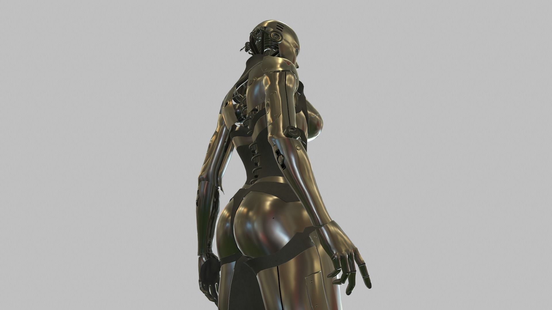 Android Girl Low-poly 3D model_18