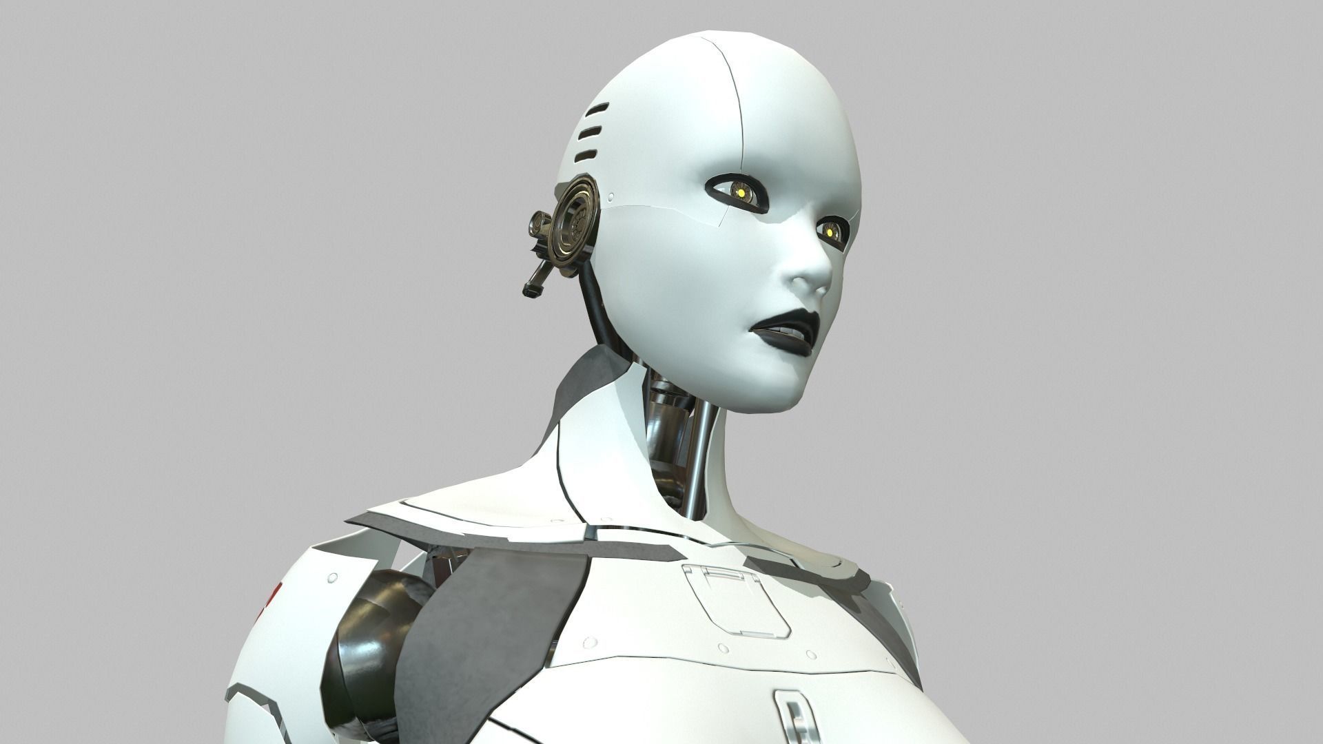 Android Girl Low-poly 3D model_13