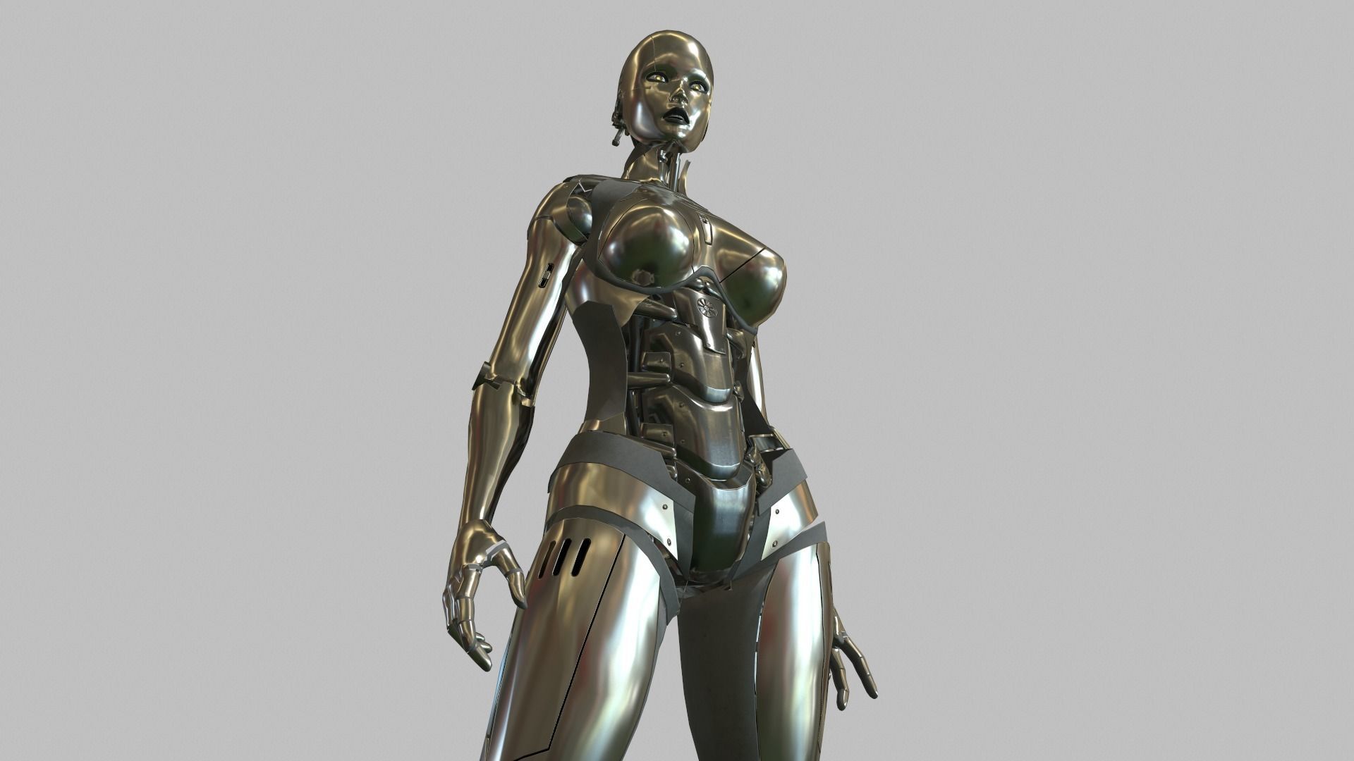 Android Girl Low-poly 3D model_19