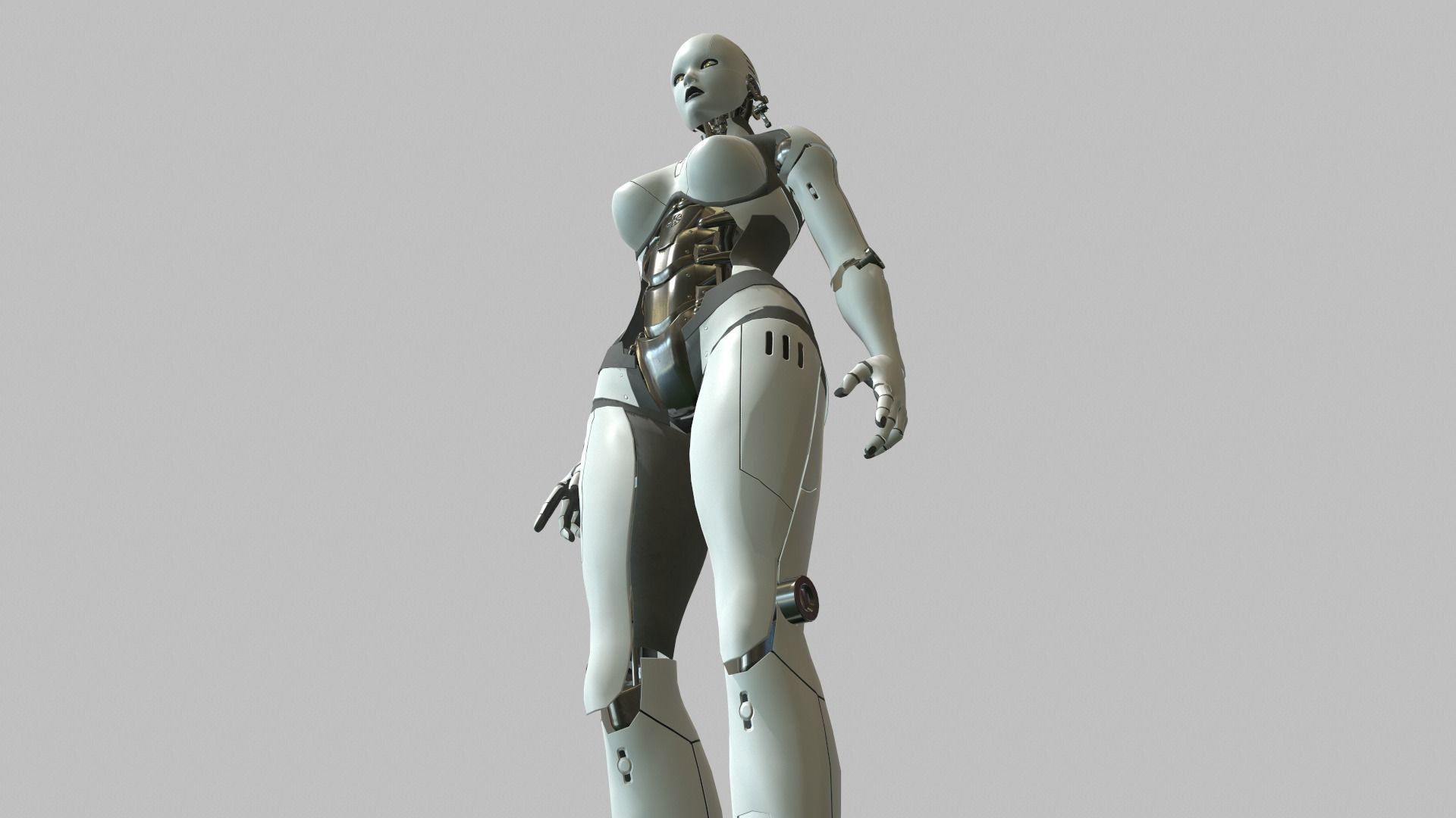 Android Girl Low-poly 3D model_12