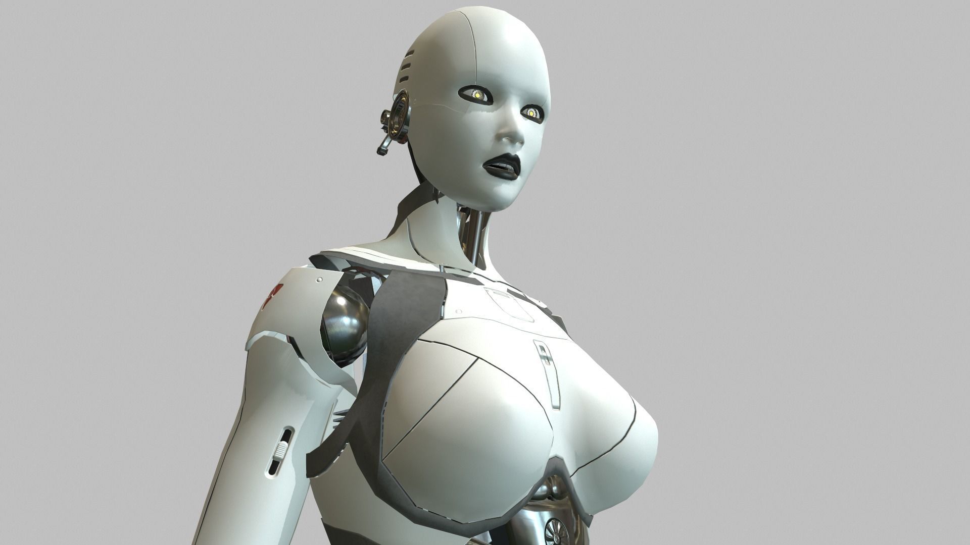 Android Girl Low-poly 3D model_7