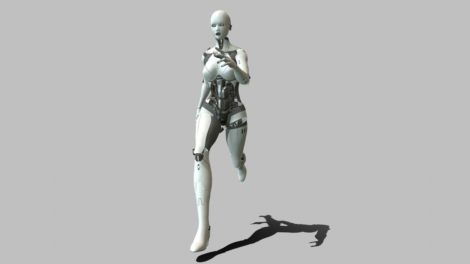 Android Girl Low-poly 3D model_11