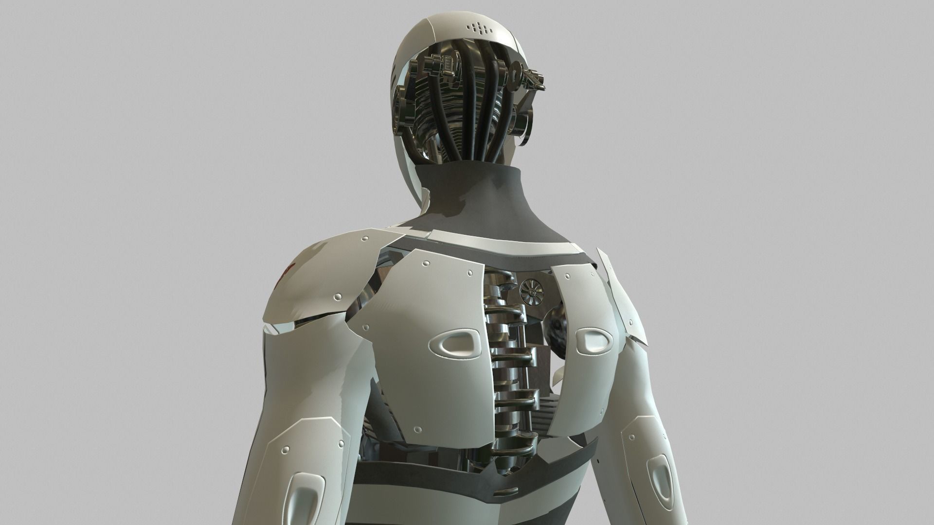 Android Girl Low-poly 3D model_8