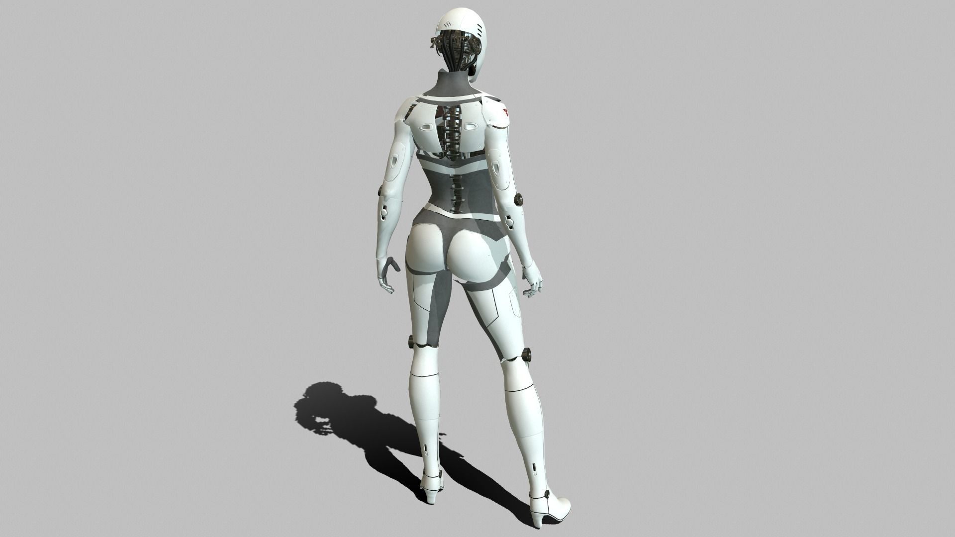 Android Girl Low-poly 3D model_4