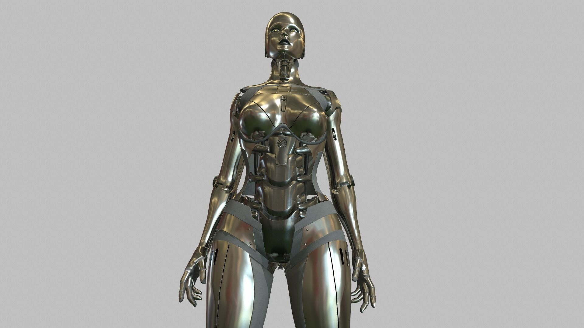 Android Girl Low-poly 3D model_17