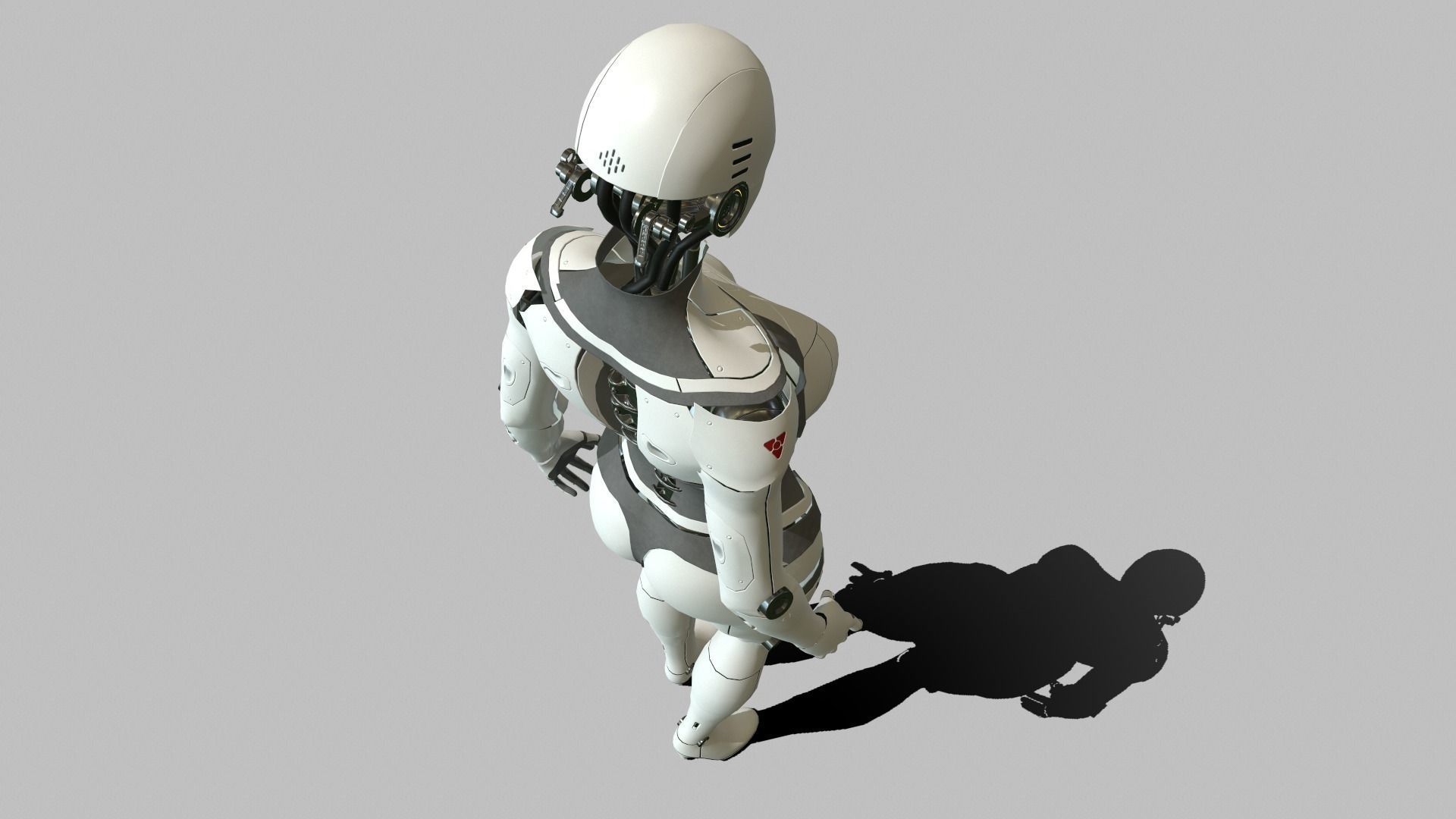 Android Girl Low-poly 3D model_14