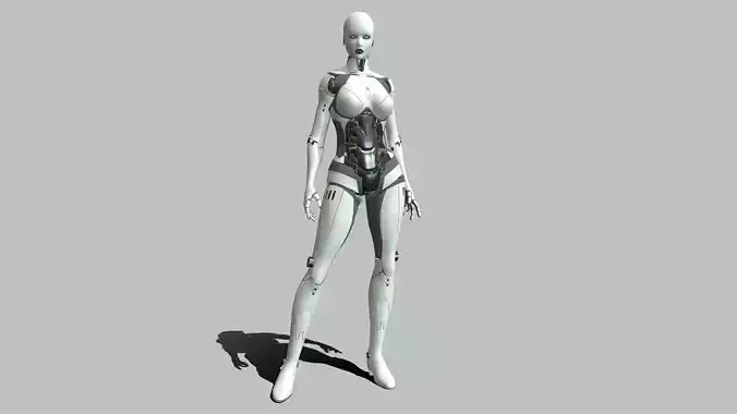 Android Girl Low-poly 3D model