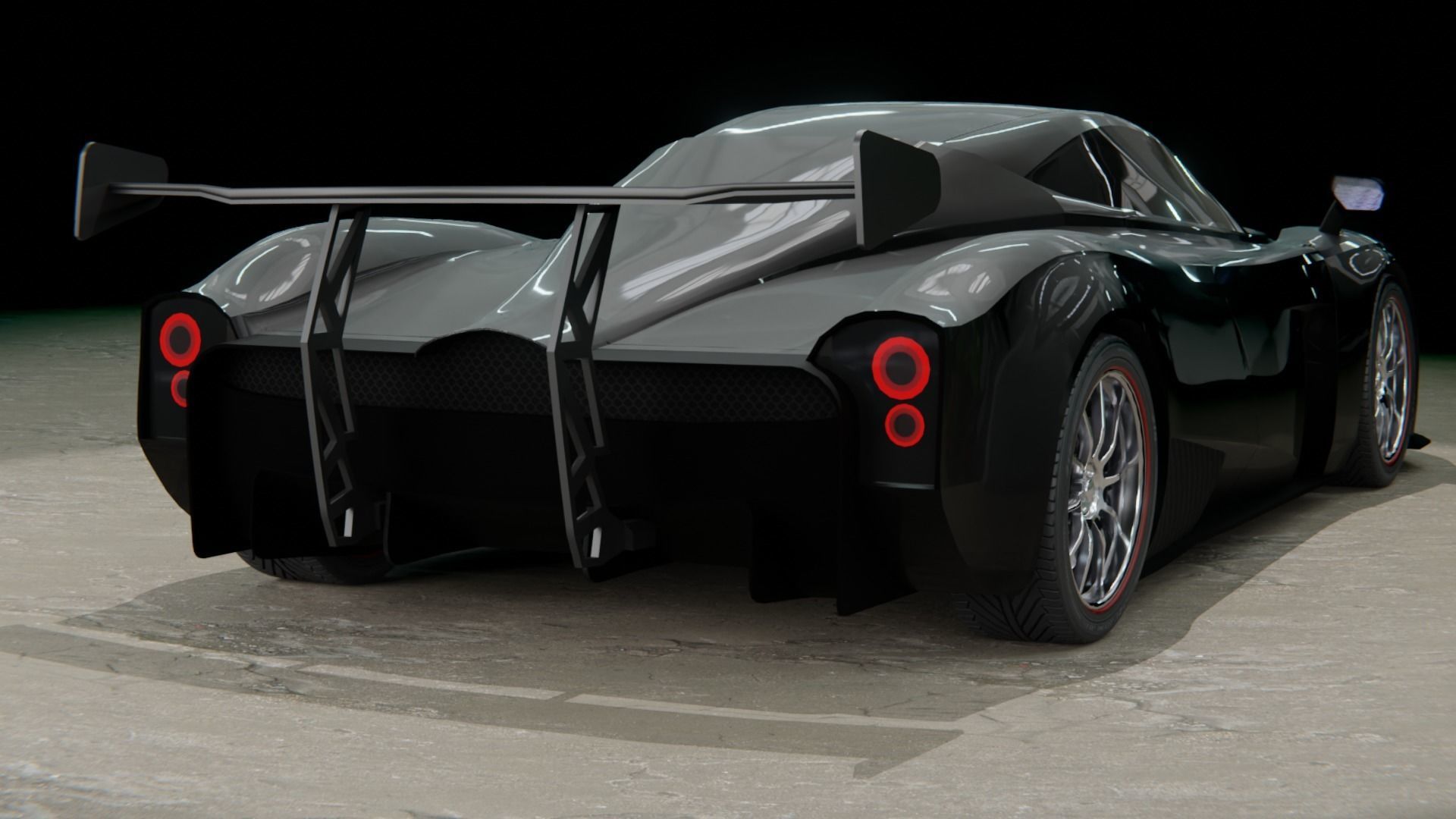 Pagani Huayra Low-poly 3D model_2