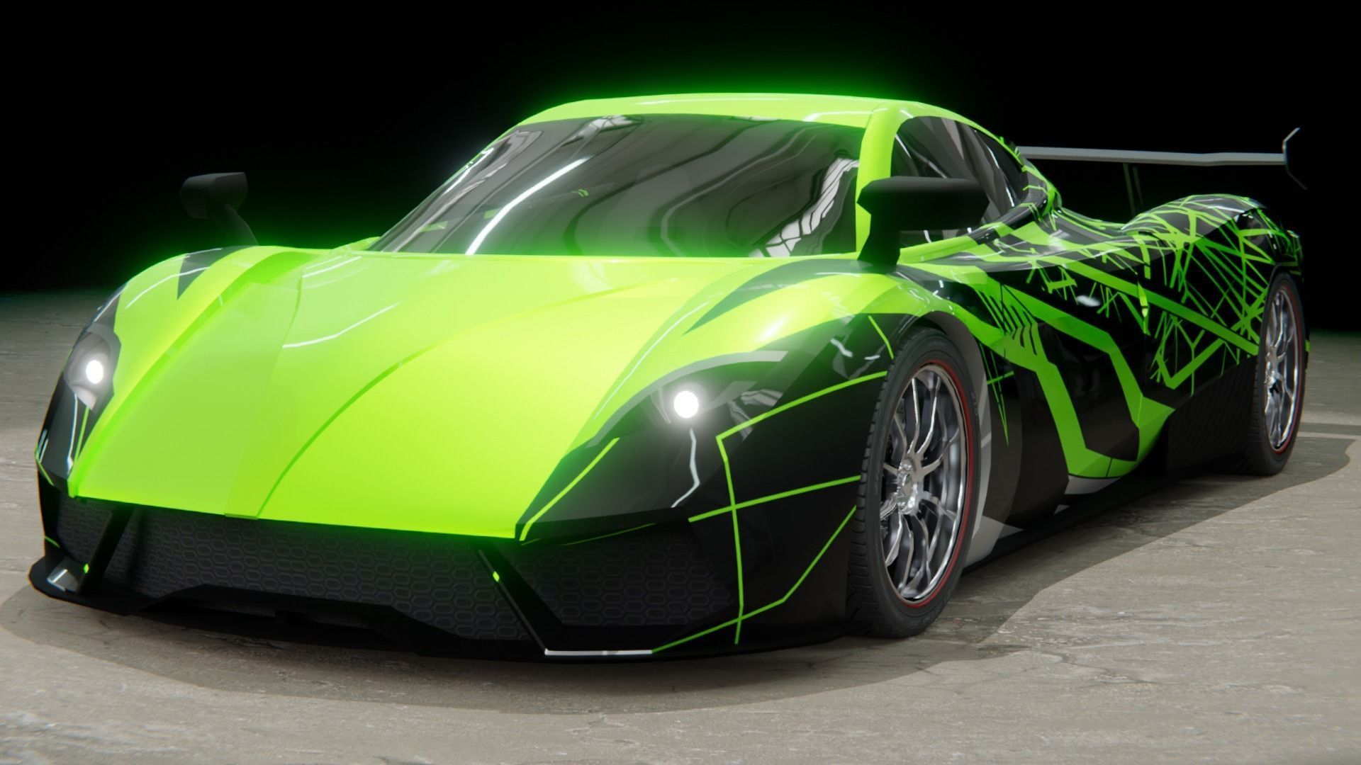 Pagani Huayra Low-poly 3D model_3