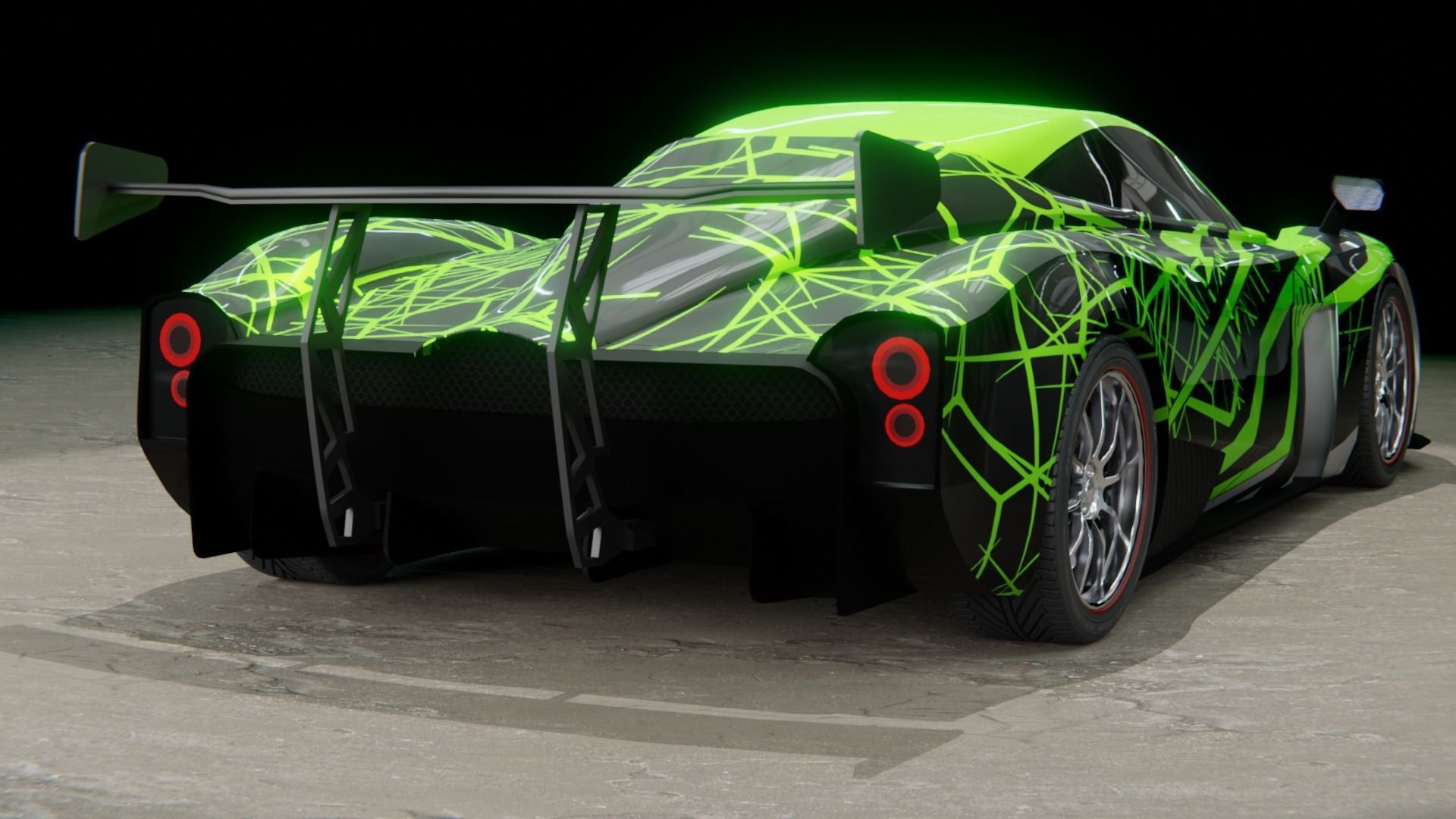 Pagani Huayra Low-poly 3D model_4