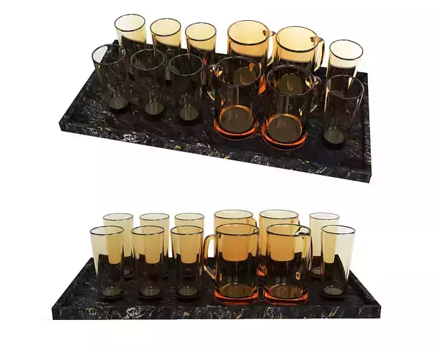 glass and tray 3D model