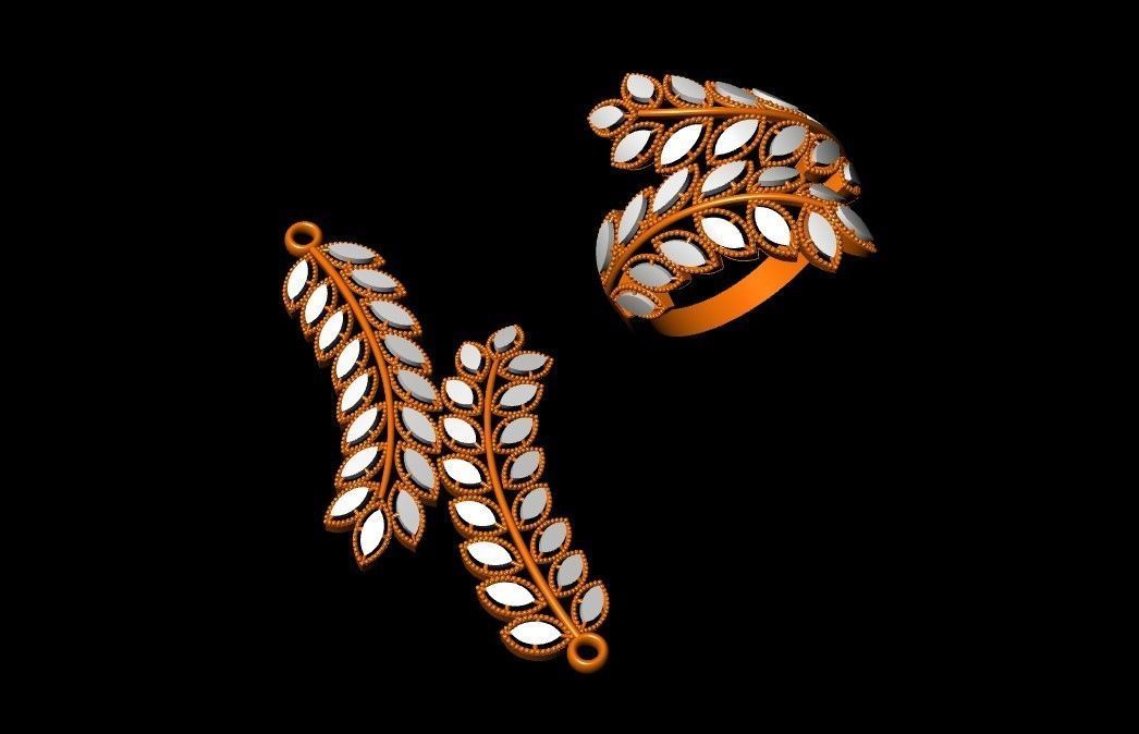 leave bracelet and locket 3D print model_5