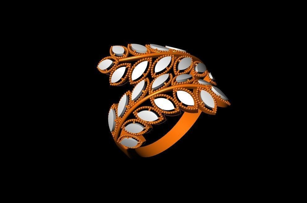 leave bracelet and locket 3D print model_8