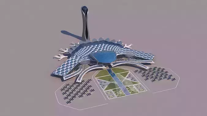 0190 - Airport Building  3D model