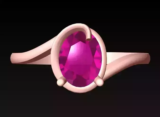 Oval Stone Ring - Womens Rings - N5343