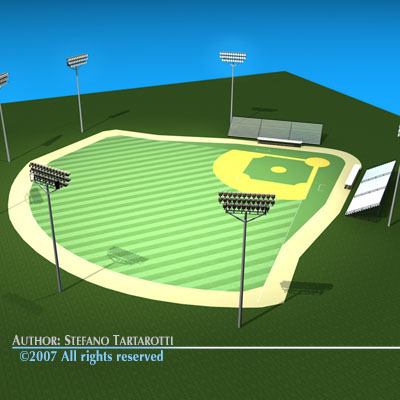 Baseball field 3D model_2