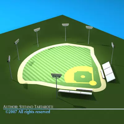 Baseball field 3D model_0