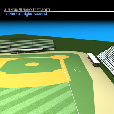 Baseball field 3D model_1