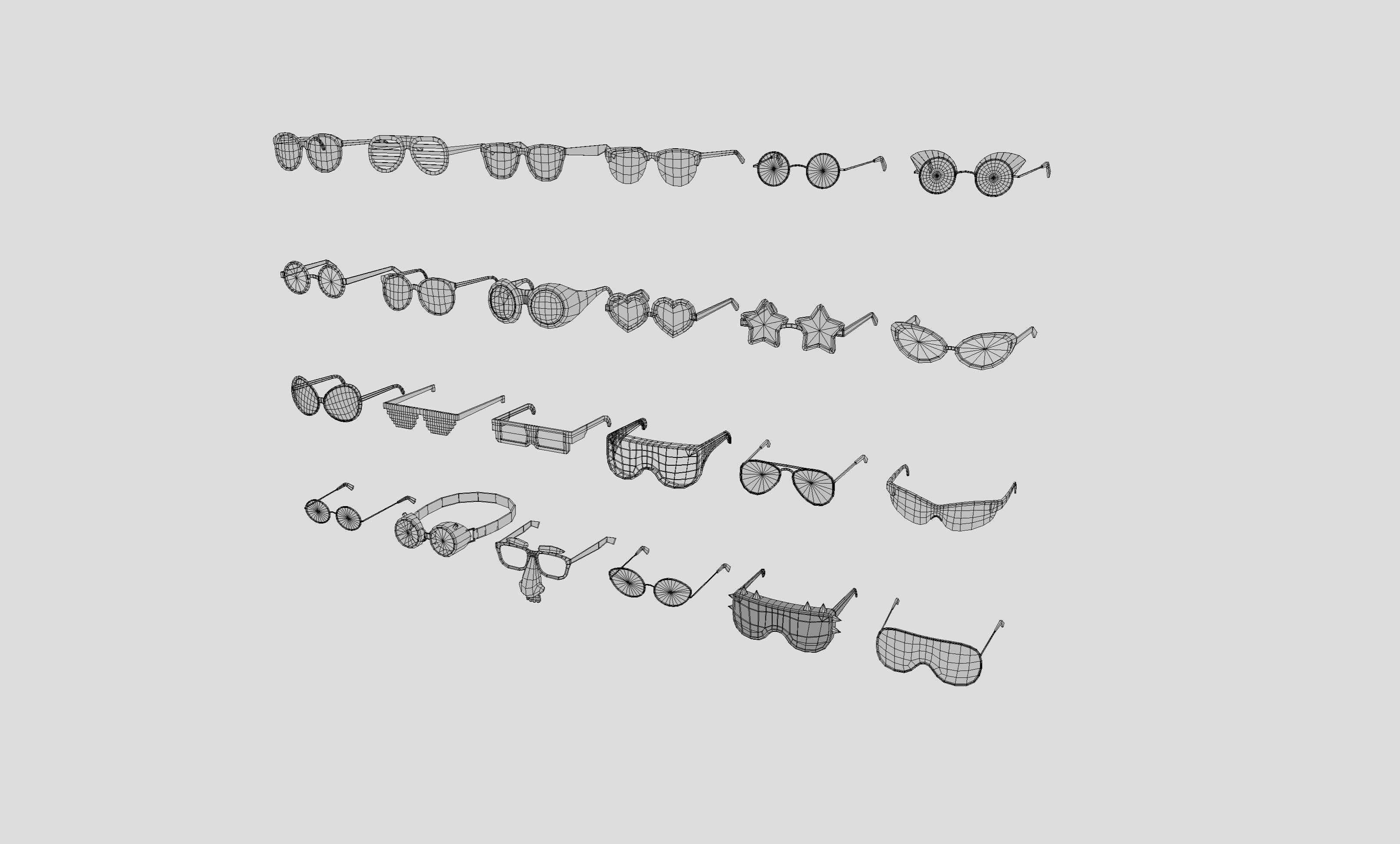 Low Poly Glasses Pack Low-poly 3D model_20