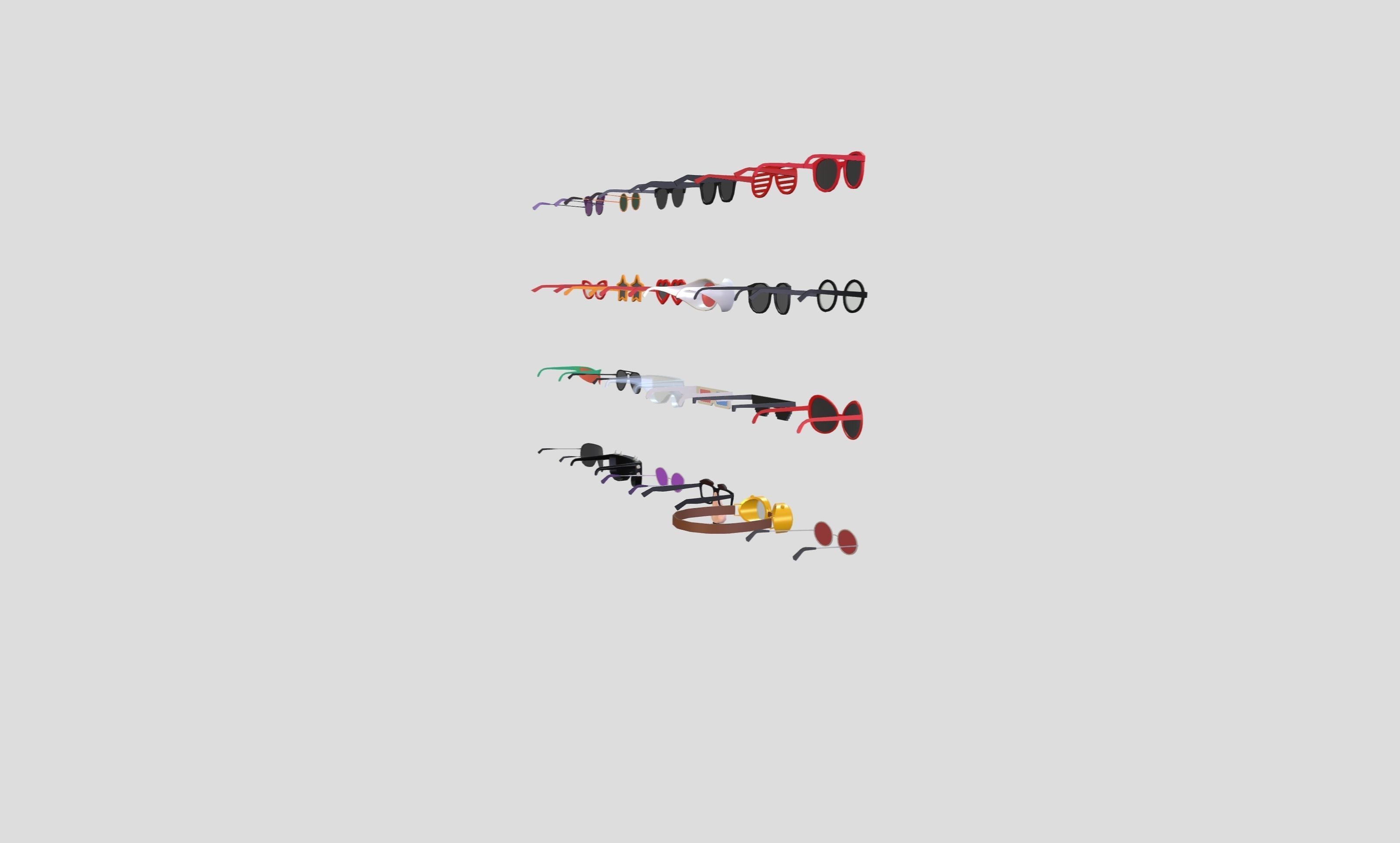 Low Poly Glasses Pack Low-poly 3D model_9