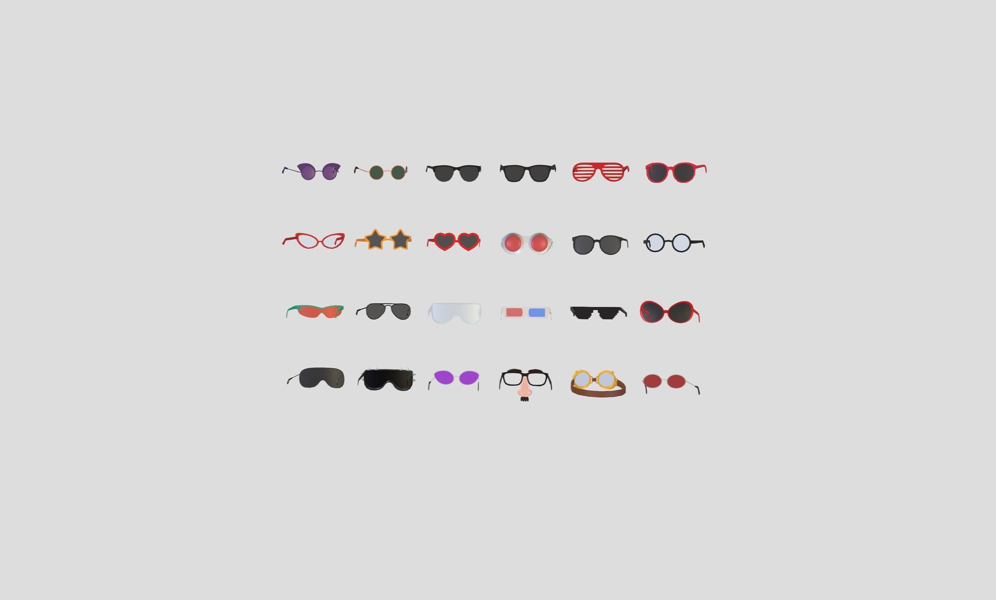 Low Poly Glasses Pack Low-poly 3D model_10
