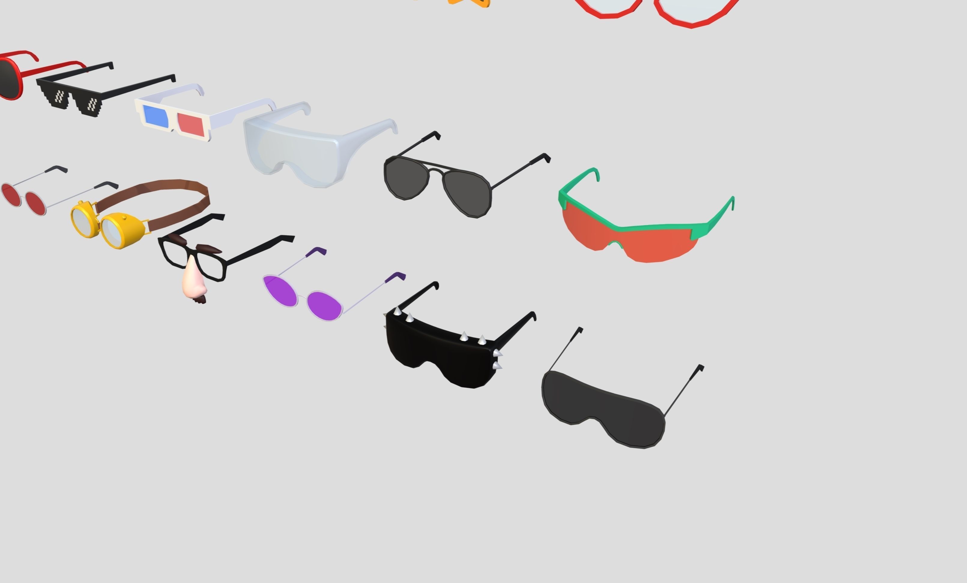 Low Poly Glasses Pack Low-poly 3D model_17