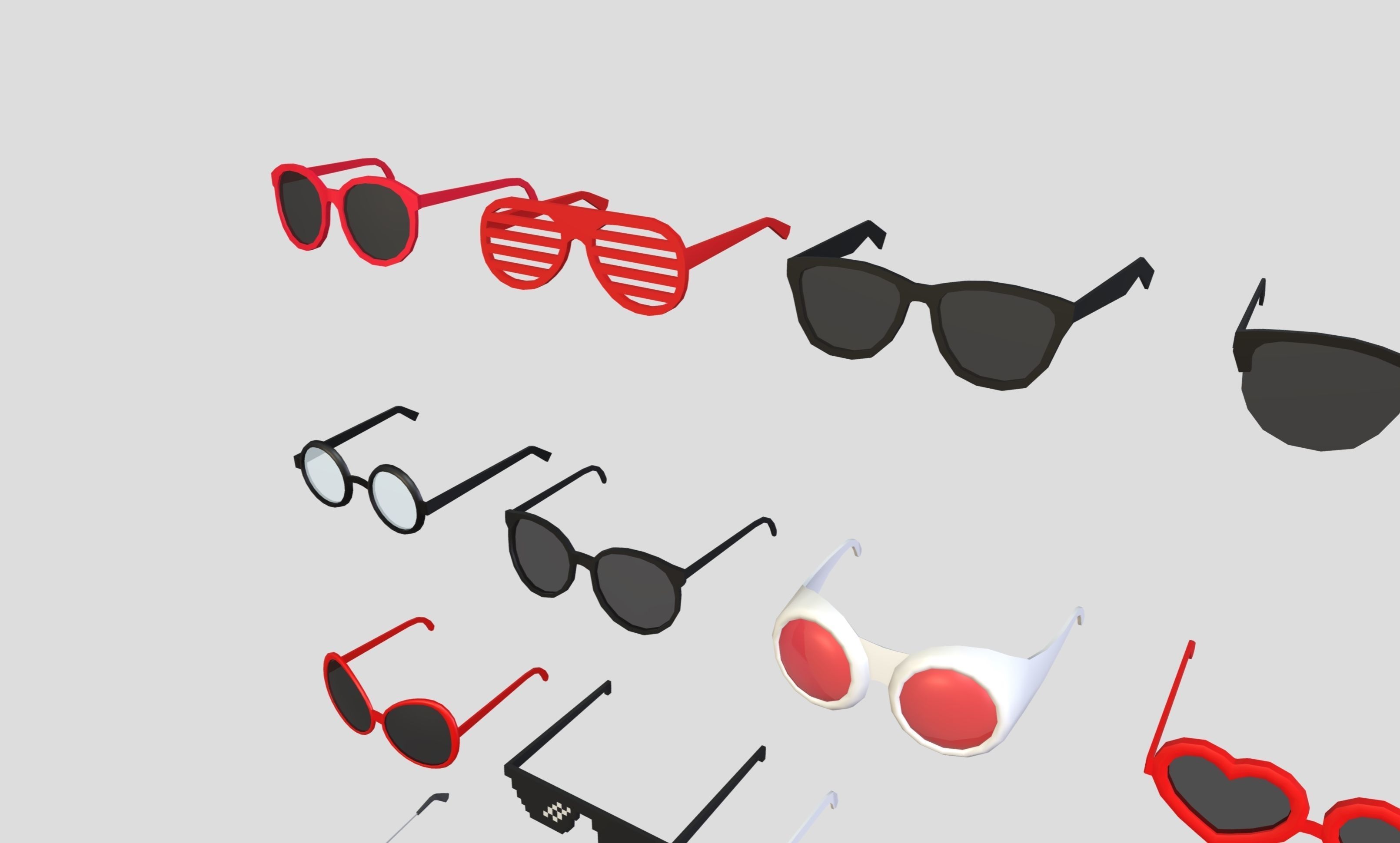 Low Poly Glasses Pack Low-poly 3D model_15