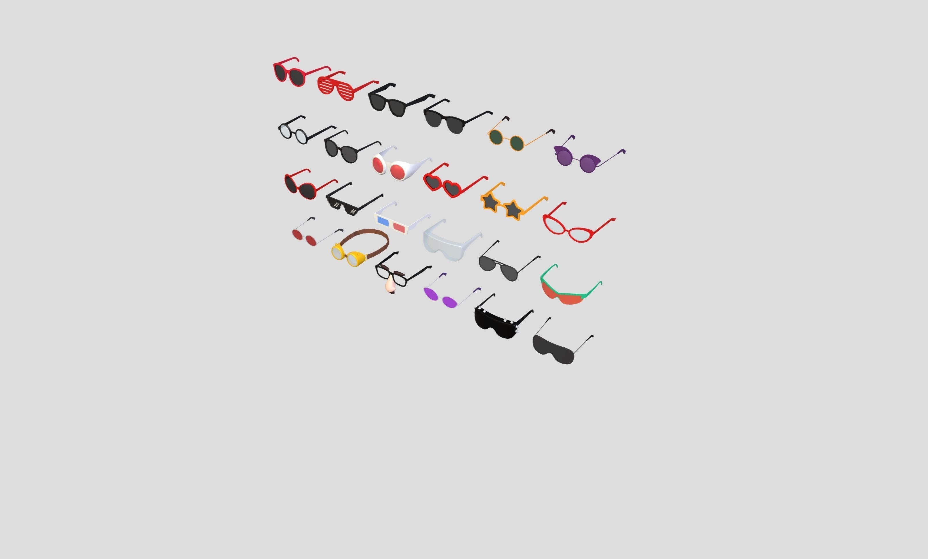 Low Poly Glasses Pack Low-poly 3D model_14