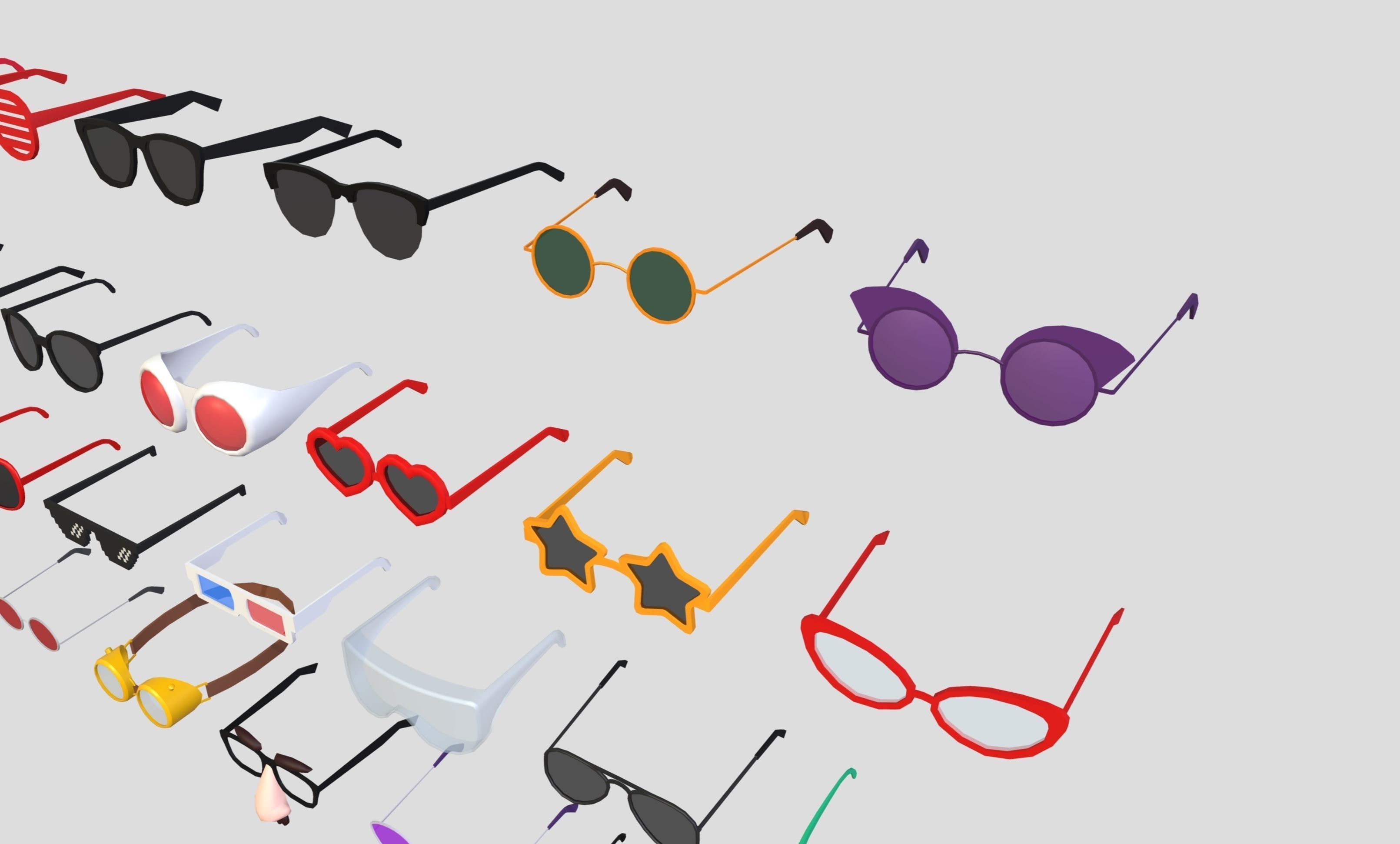 Low Poly Glasses Pack Low-poly 3D model_16