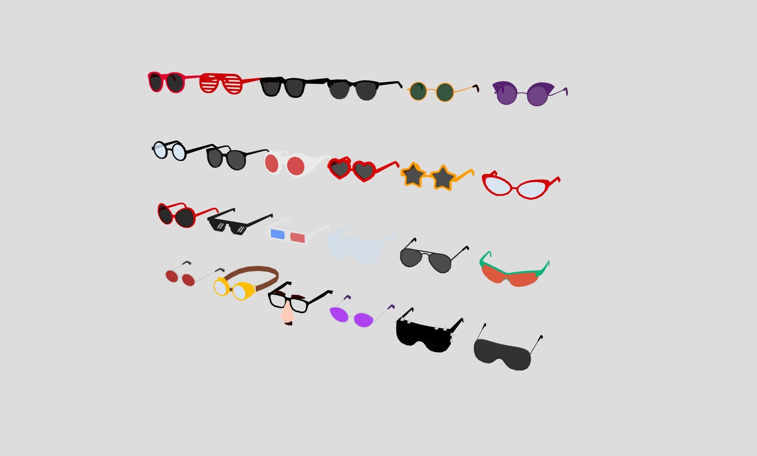 Low Poly Glasses Pack Low-poly 3D model_21