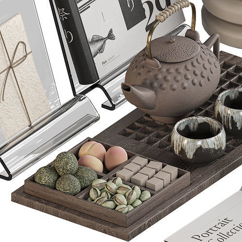 Japandi Decorative Set 3D model 3