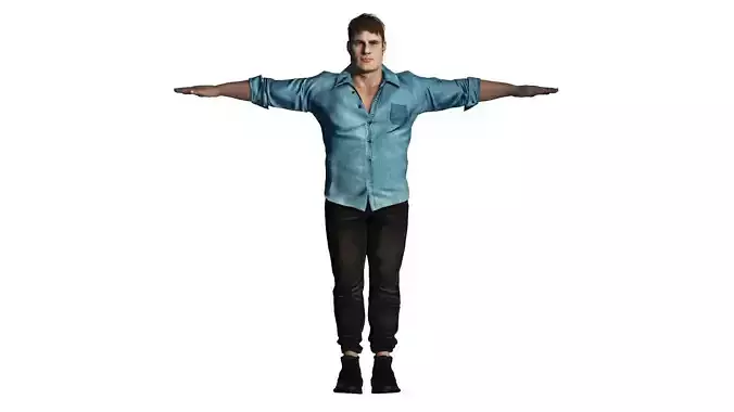 The Big Man  - Game ready - rigged and blendshapes Low-poly 3D model